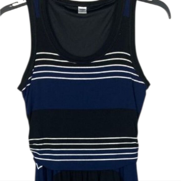 Old Navy Xl Womens Dress Black Navy and White Stripes Sleeveless Summer Swing - Picture 5 of 16